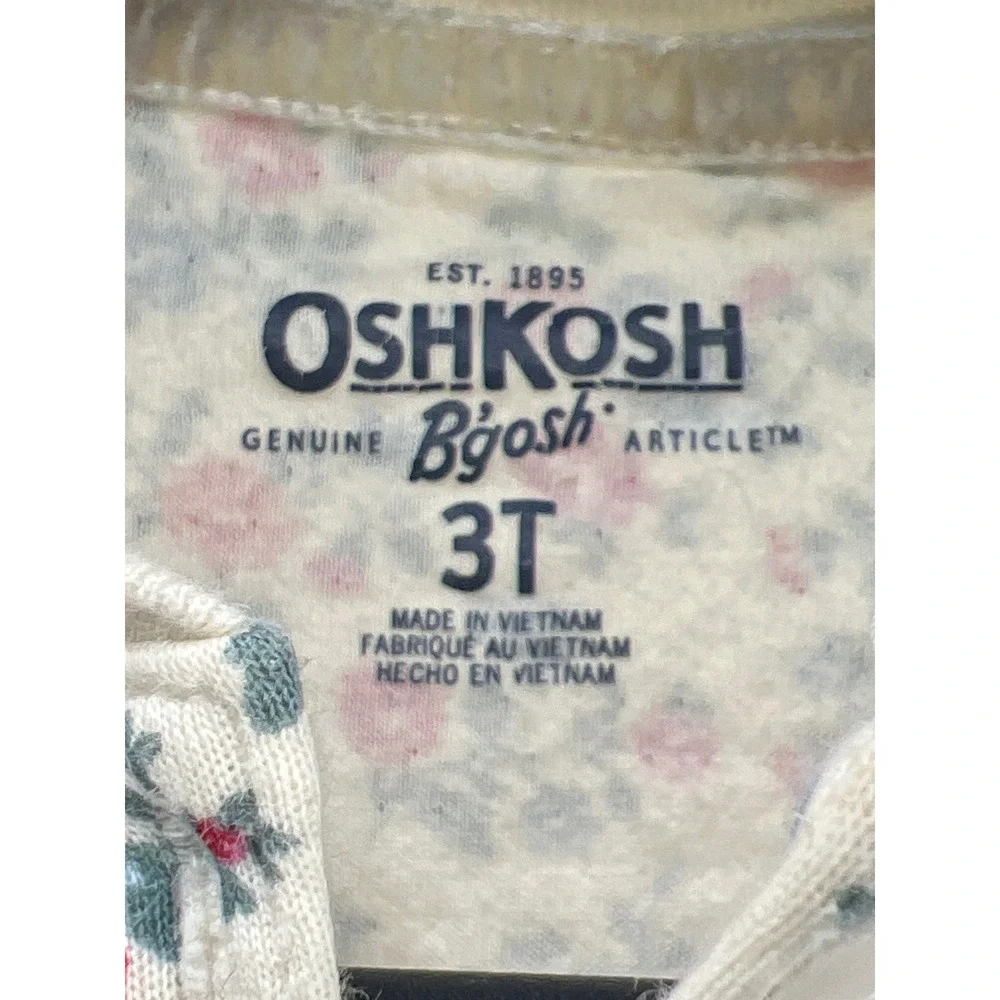 Girl's Toddler‎ 3T OshKosh B'Gosh Long Sleeve Floral Henley Pocket Cottagecore